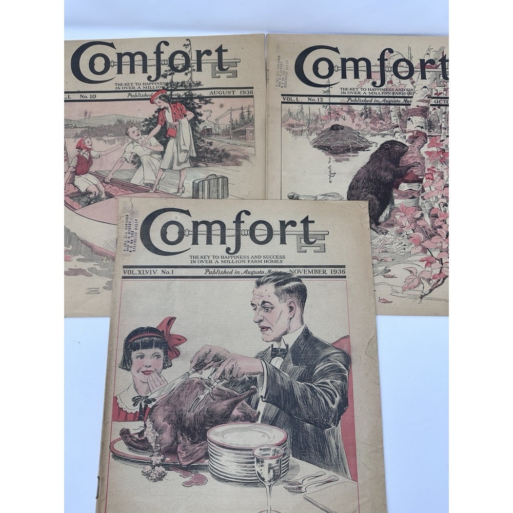 VTG Comfort Magazine Nov 1936, Aug 1938 Oct 1938 Edwin John Prittie Covers Lot 3